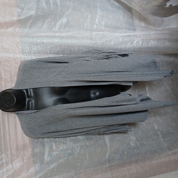 Cupio Light Grey Open Front Draped Cardigan Size L - Picture 1 of 5